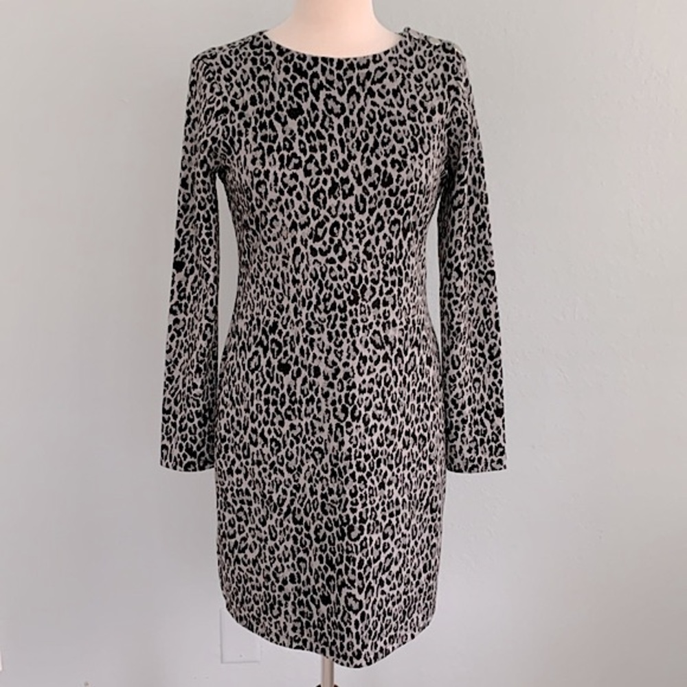 WHBM Animal Knit Jacquard Dress